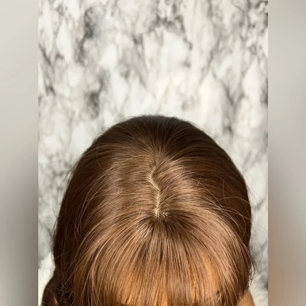 28 Inch Wig Brown Loose Wavy Wig With Bangs long Luxury hair